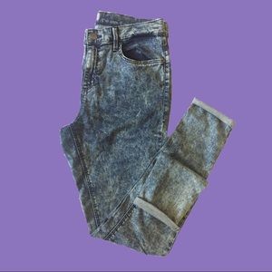 Women’s TopShop Leigh Moto Acid Wash Skinny Jeans